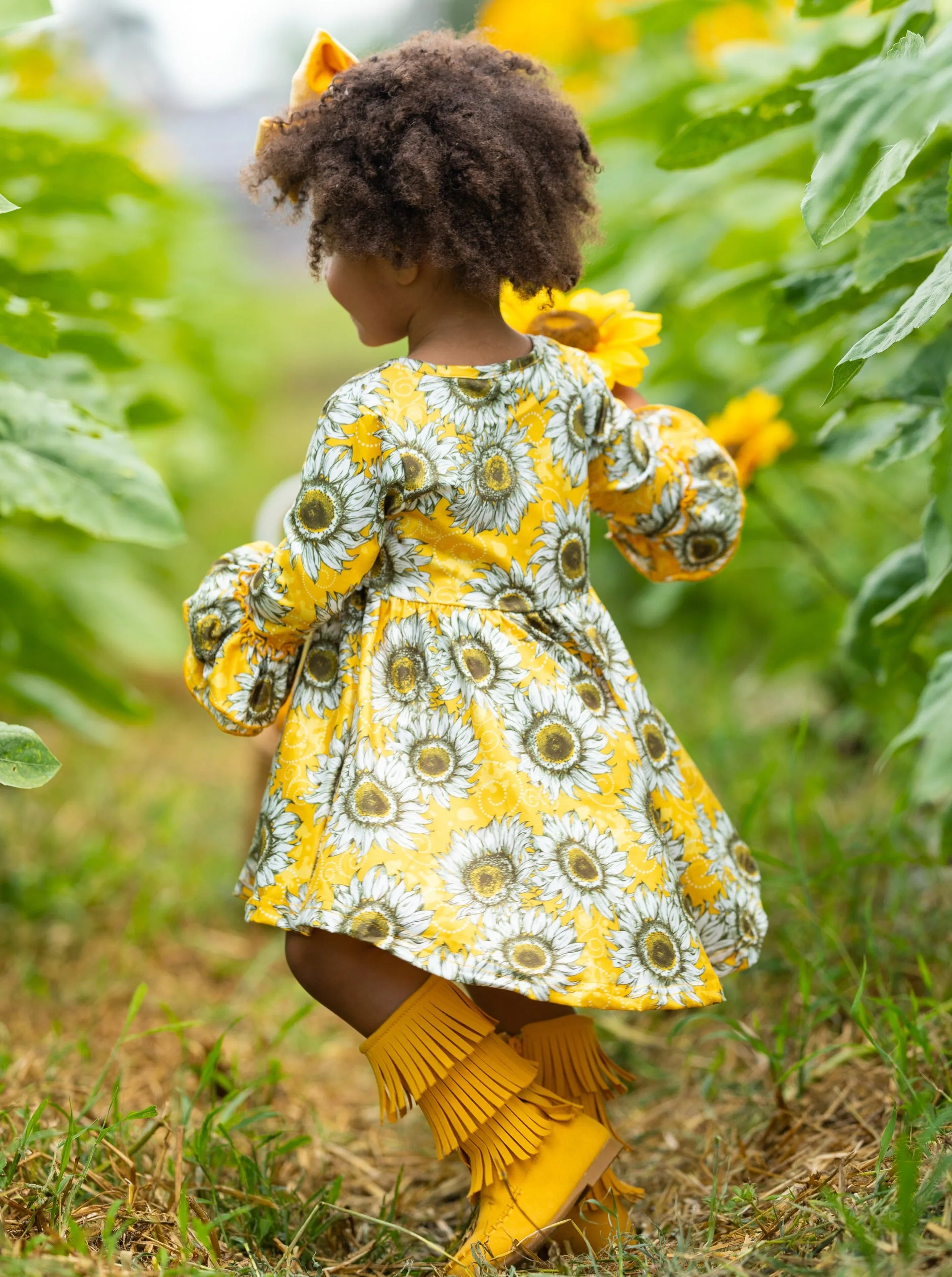 60s Chic Hi-Lo Sunflower Dress