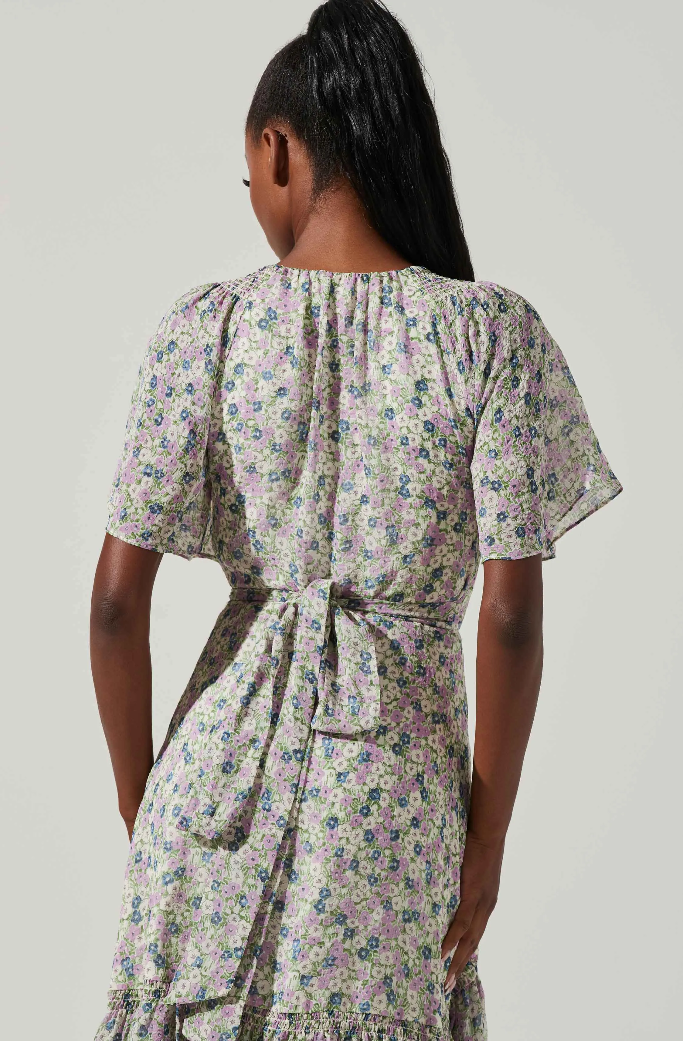 Adella Floral Ruffle Midi Dress