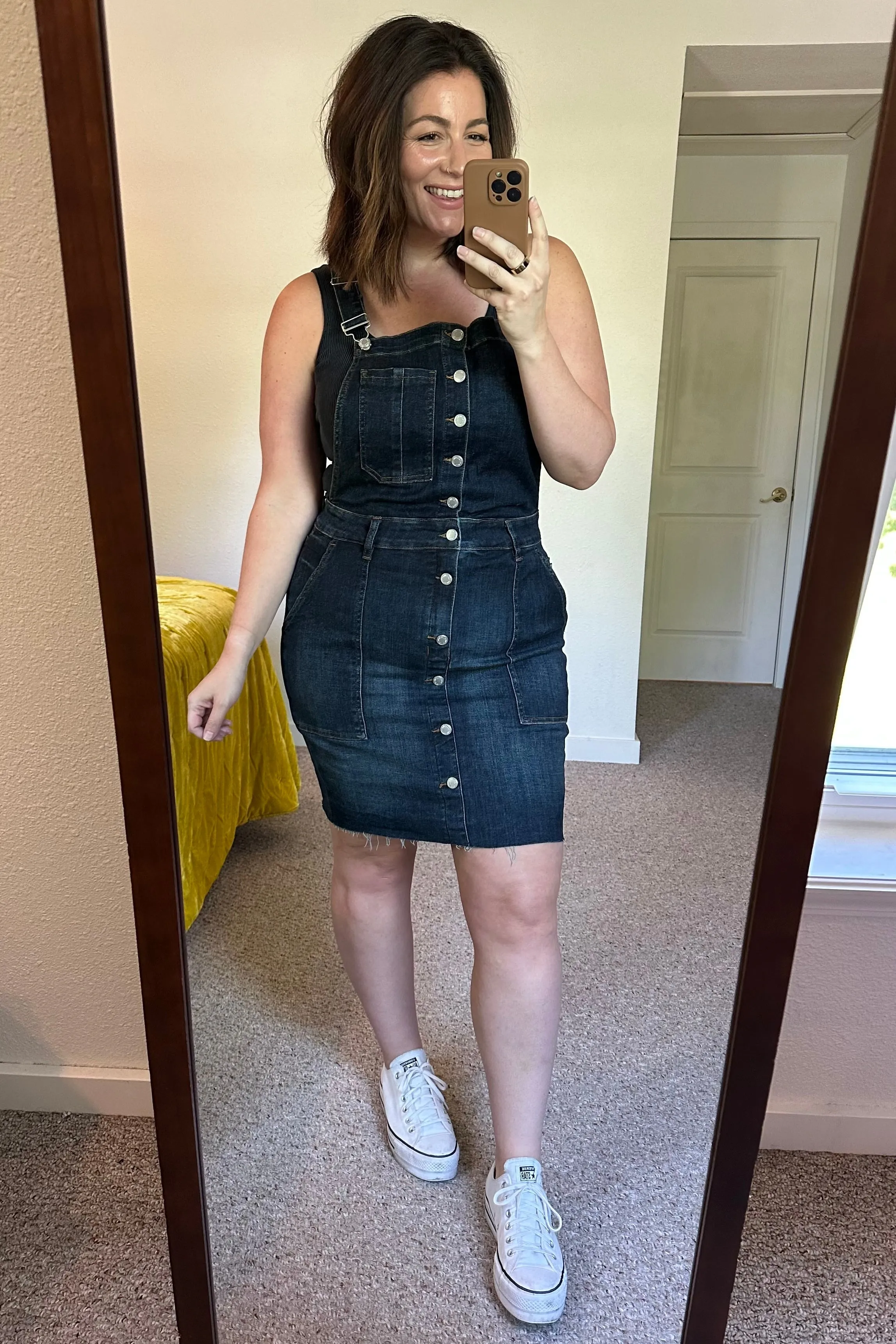 Agnes Denim Overall Dress-- Use the code SPRINGJB for 20% off!