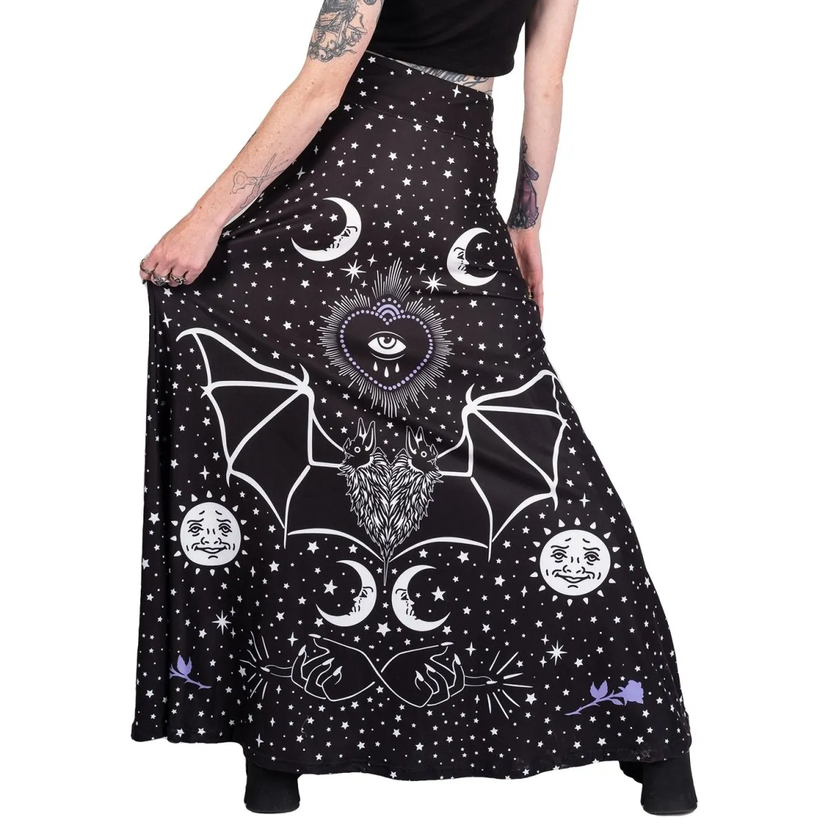 All Seeing Bat Eye Magick Maxi Skirt