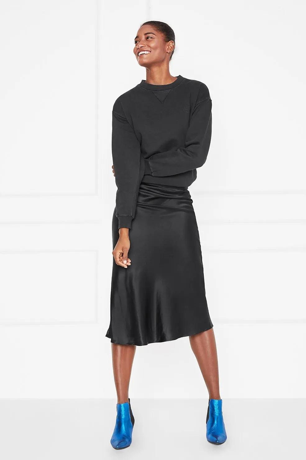 Bar Silk Skirt - Black