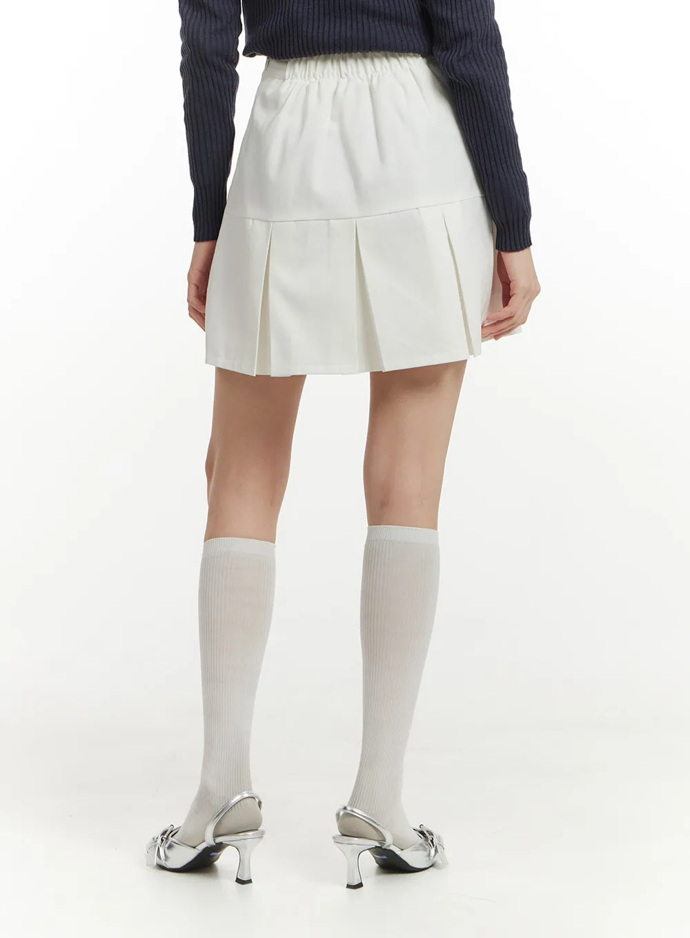 Basic Cotton Pleated Mini Skirt IM406