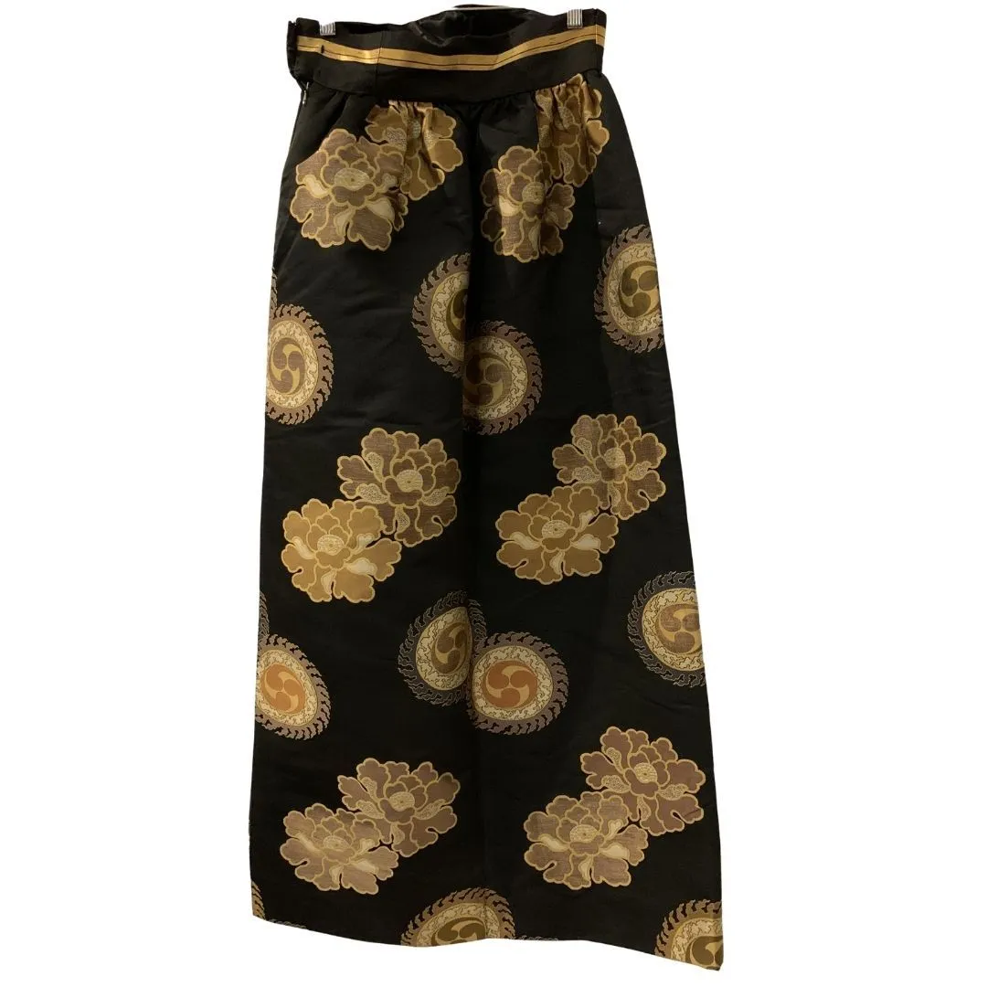 Black & Gold Jacquard Maxi Skirt