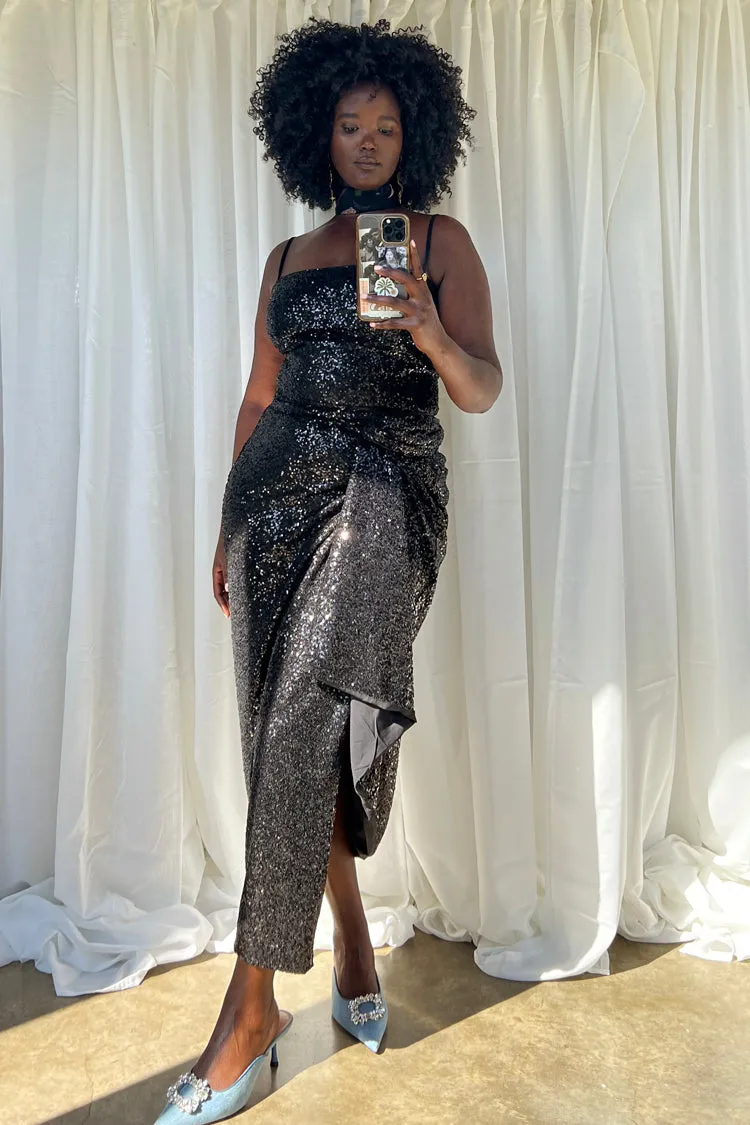 Black Sequin Jaspre Skirt