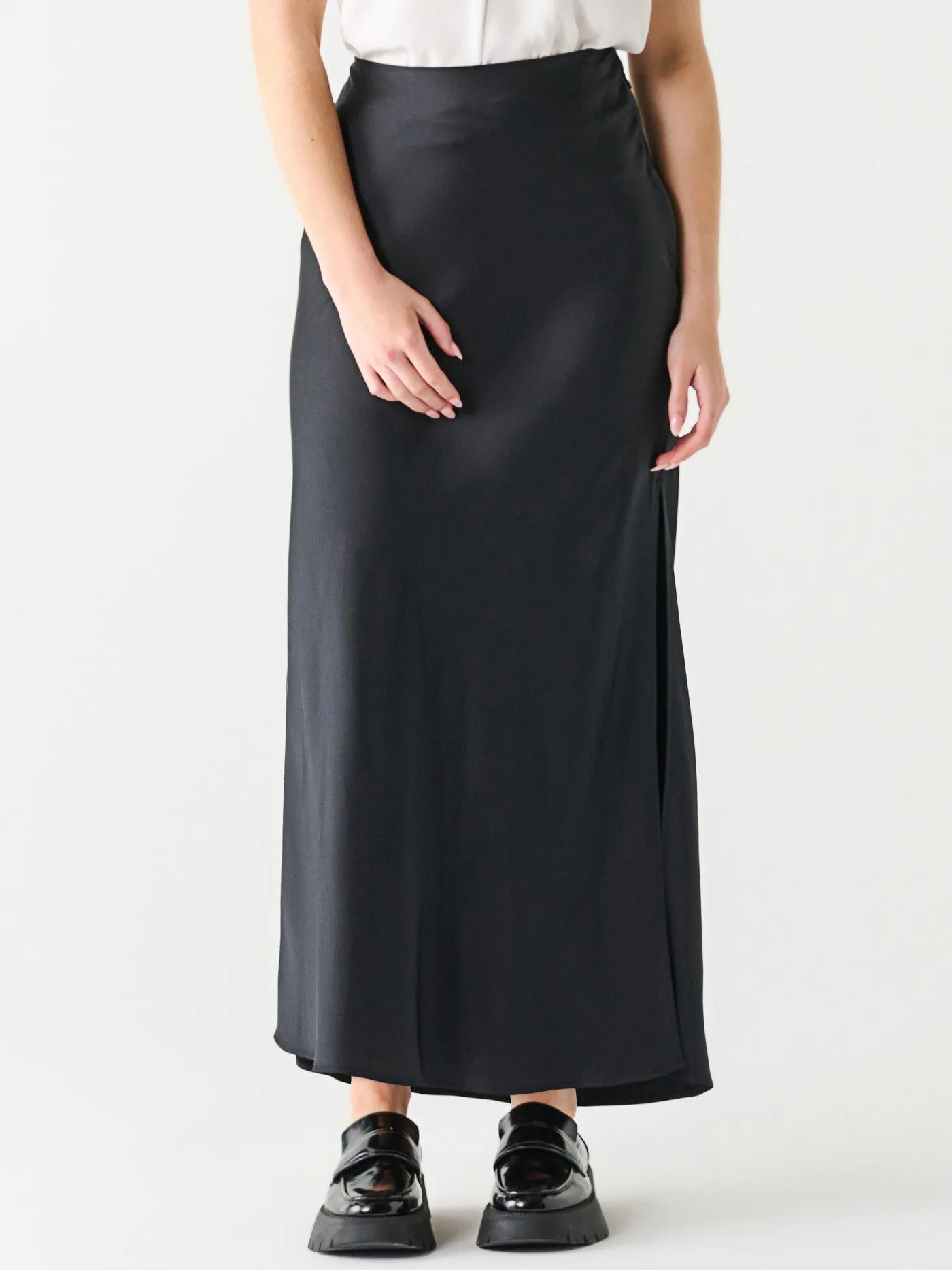 BLACK TAPE Satin Maxi Skirt