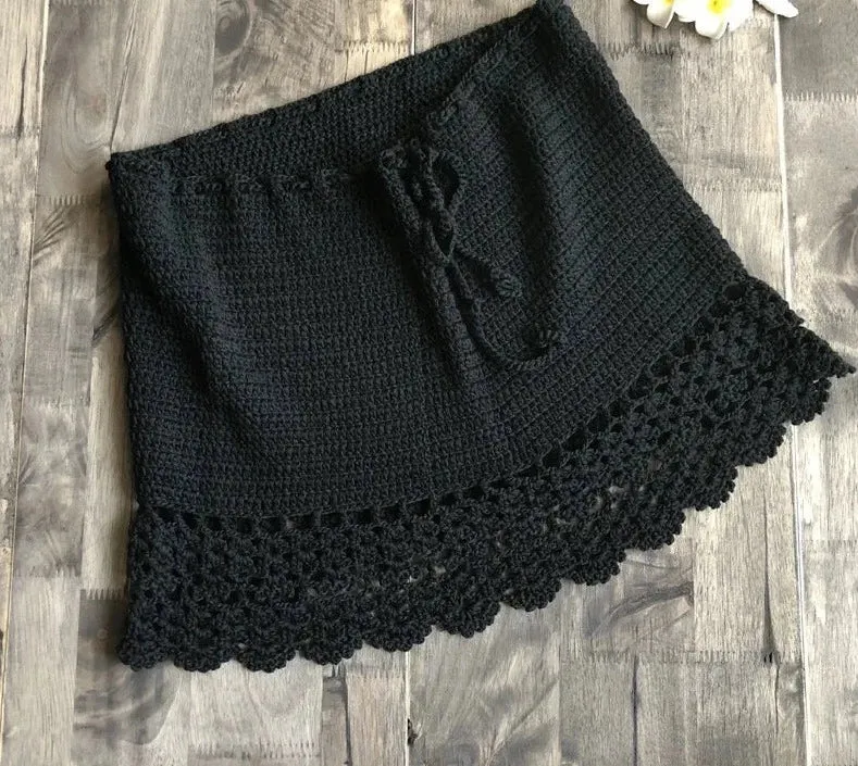 Boho Breeze Handmade Crochet Mini Skirt