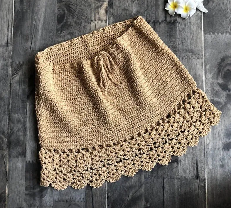 Boho Breeze Handmade Crochet Mini Skirt