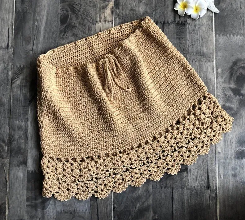 Boho Breeze Handmade Crochet Mini Skirt