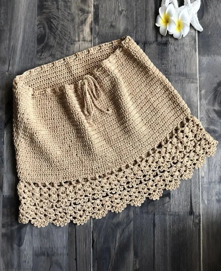 Boho Breeze Handmade Crochet Mini Skirt