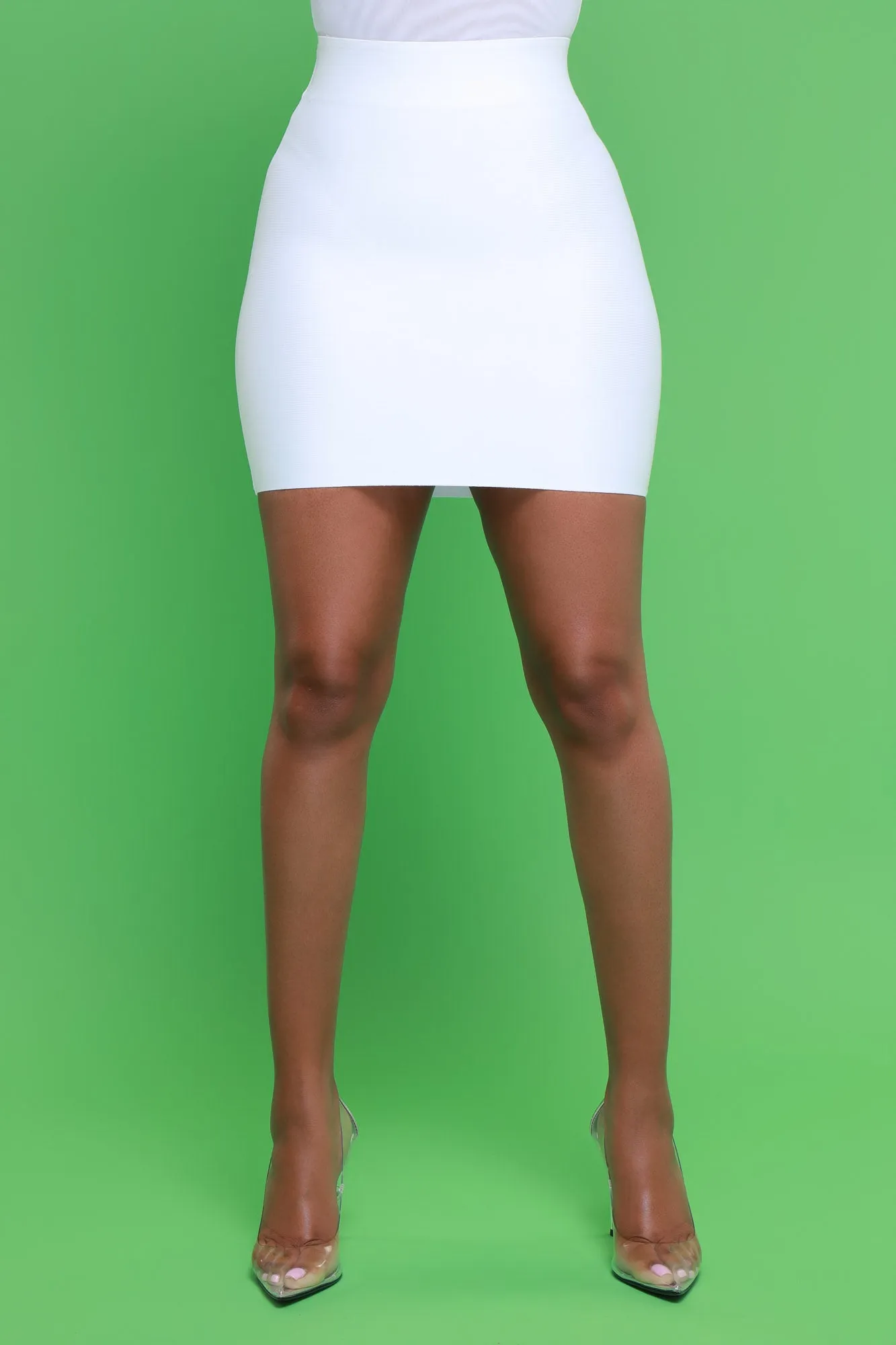 Break The Ice Bandage Mini Skirt - White