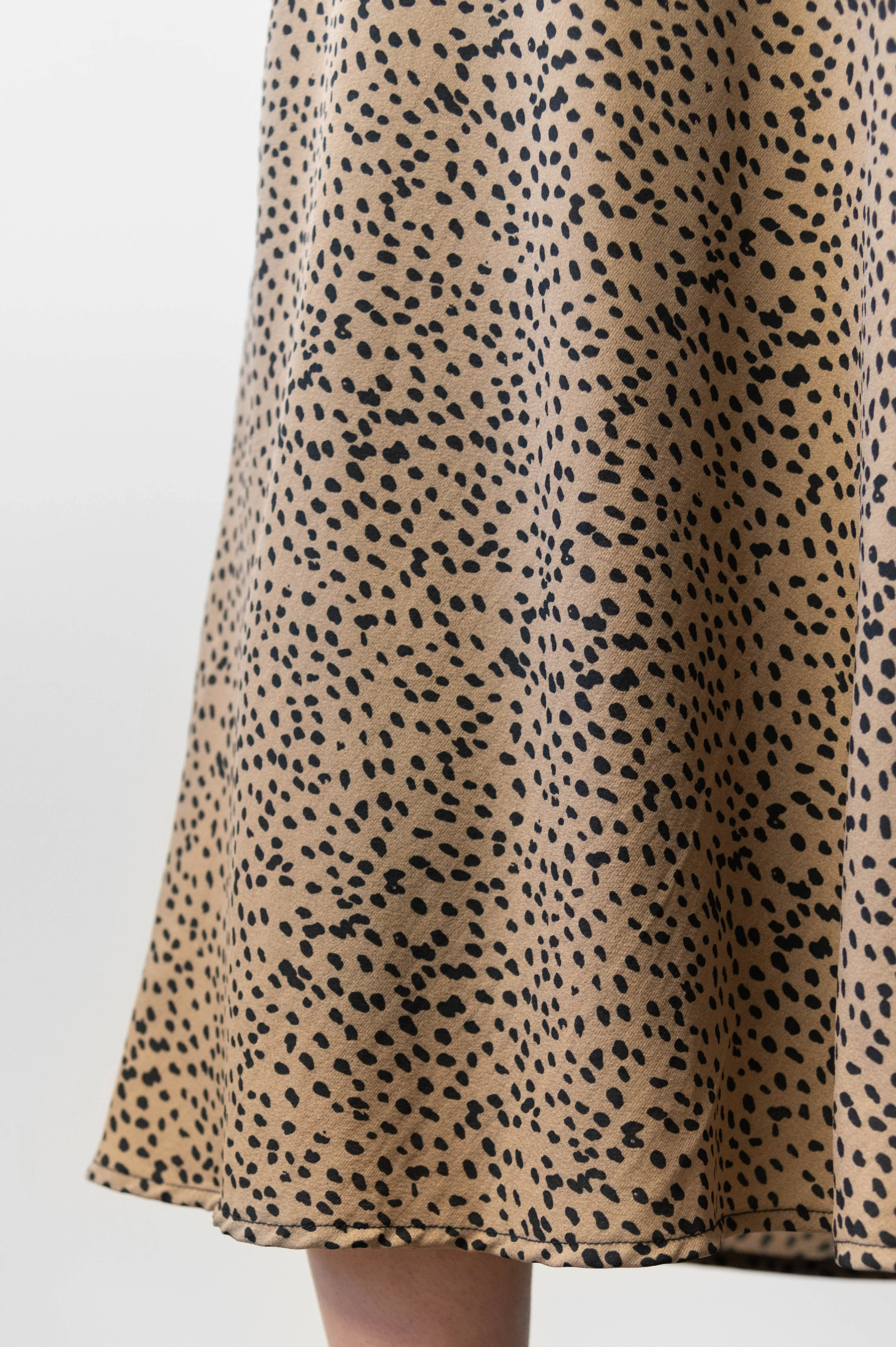 Broadway Tan Animal Bias Midi Skirt