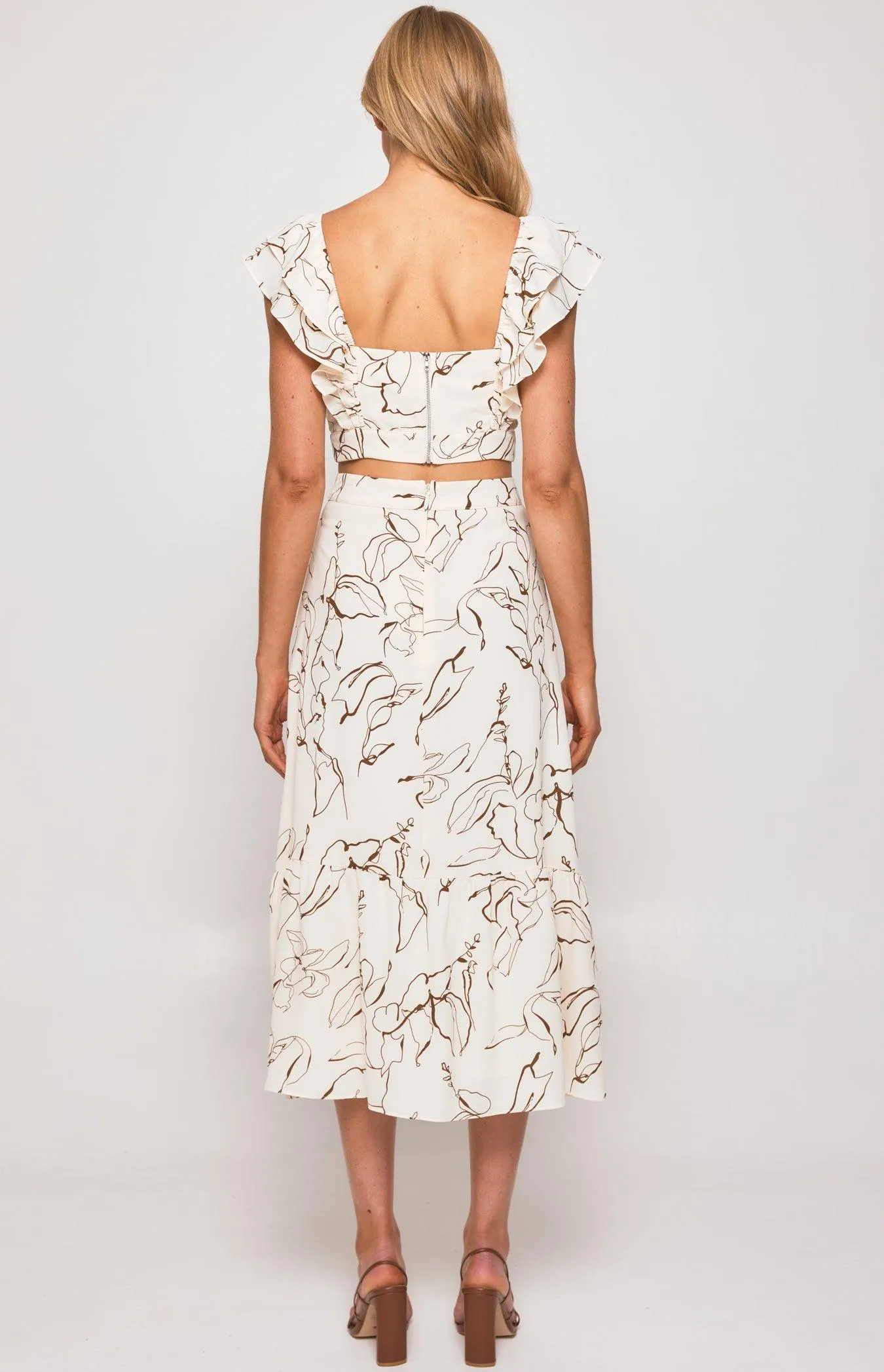 Callie Set Dress - Cream Print