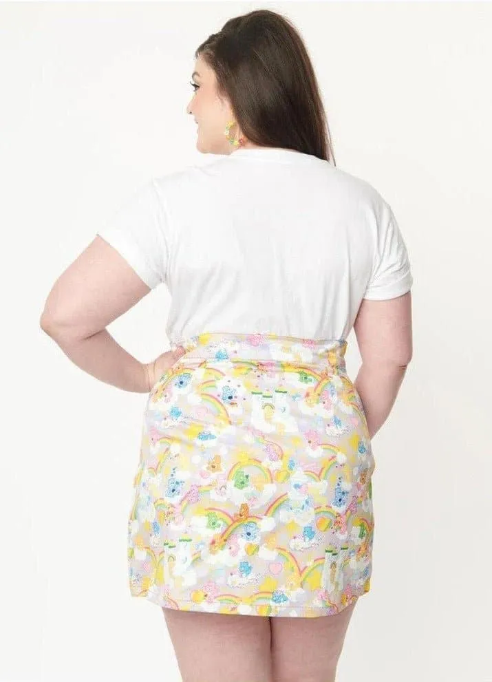 Care Bears x Unique Vintage Plus Size Kingdom Of Caring Print Mini Skirt