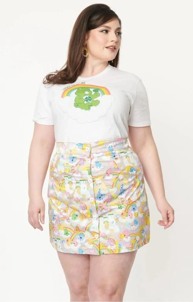 Care Bears x Unique Vintage Plus Size Kingdom Of Caring Print Mini Skirt