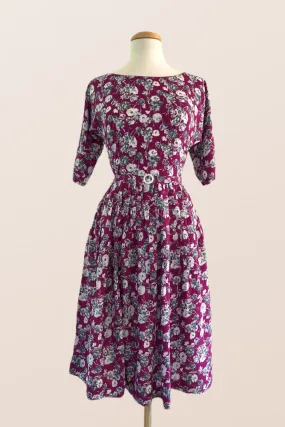 Clarissa Purple Floral Dress