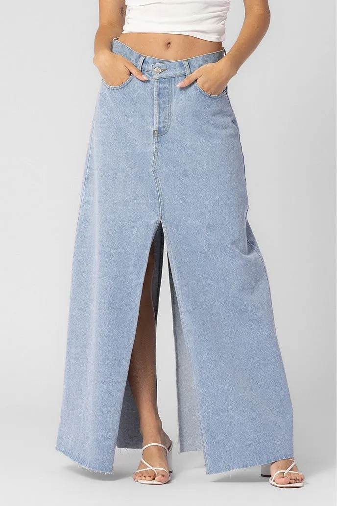 Criss Cross Denim Skirt