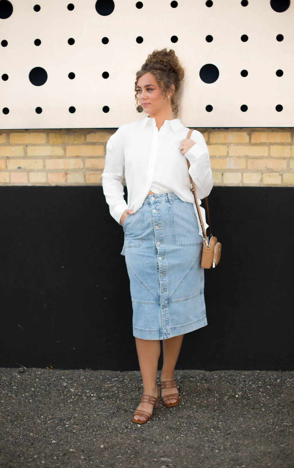 Denim Midi Skirt