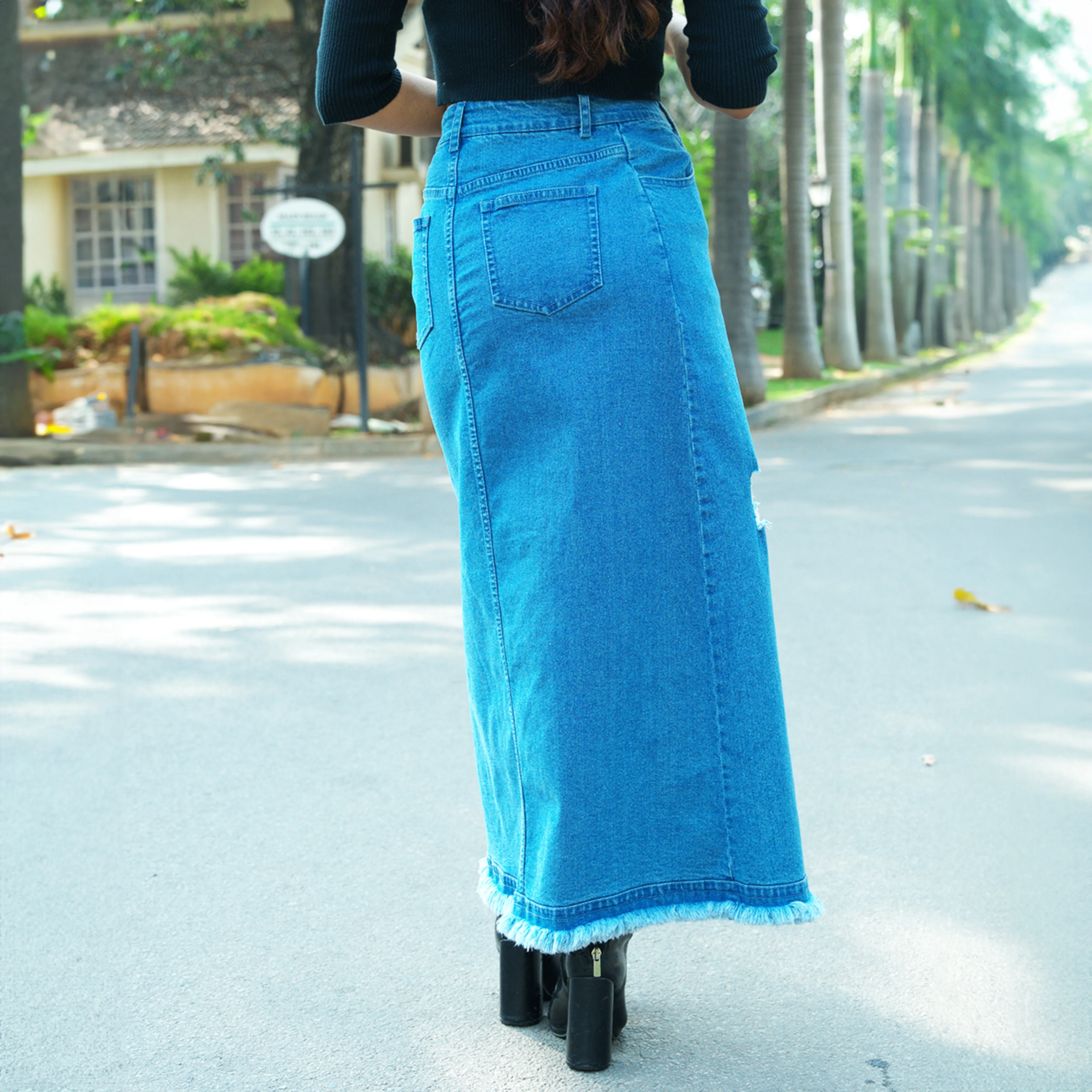 Denim Skirt Combo