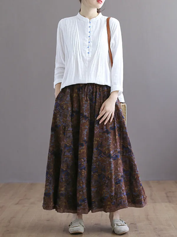 Double Layers Floral Printing Skirt