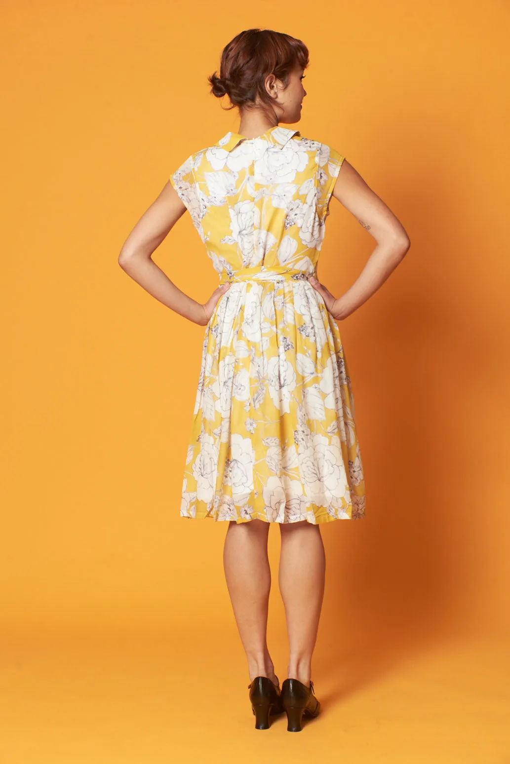 Ellen Custard & Cream Floral Dress