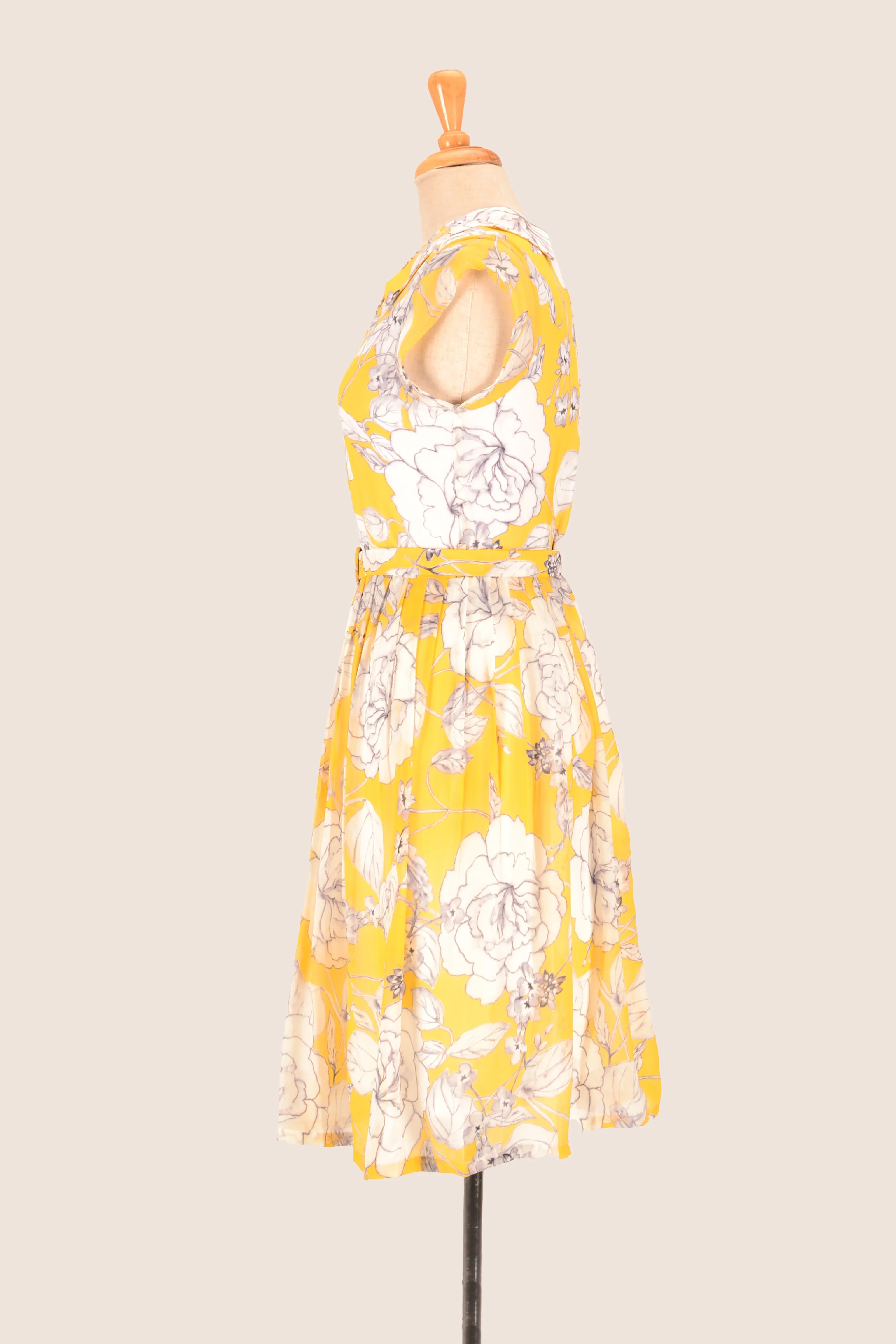 Ellen Custard & Cream Floral Dress