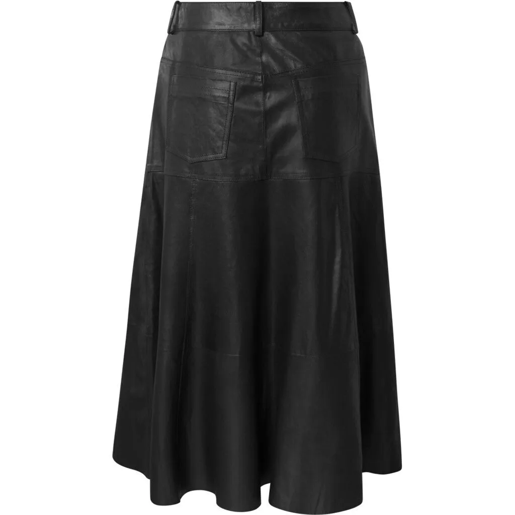 EllieDEP Underknee Leather Skirt / 50900 - Black (Nero)