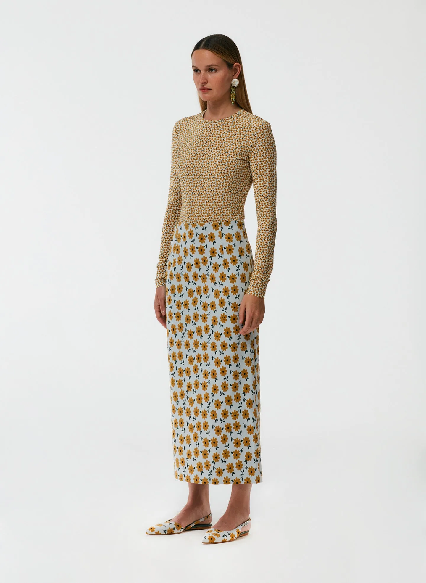 Flora Jacquard Pencil Skirt - Regular