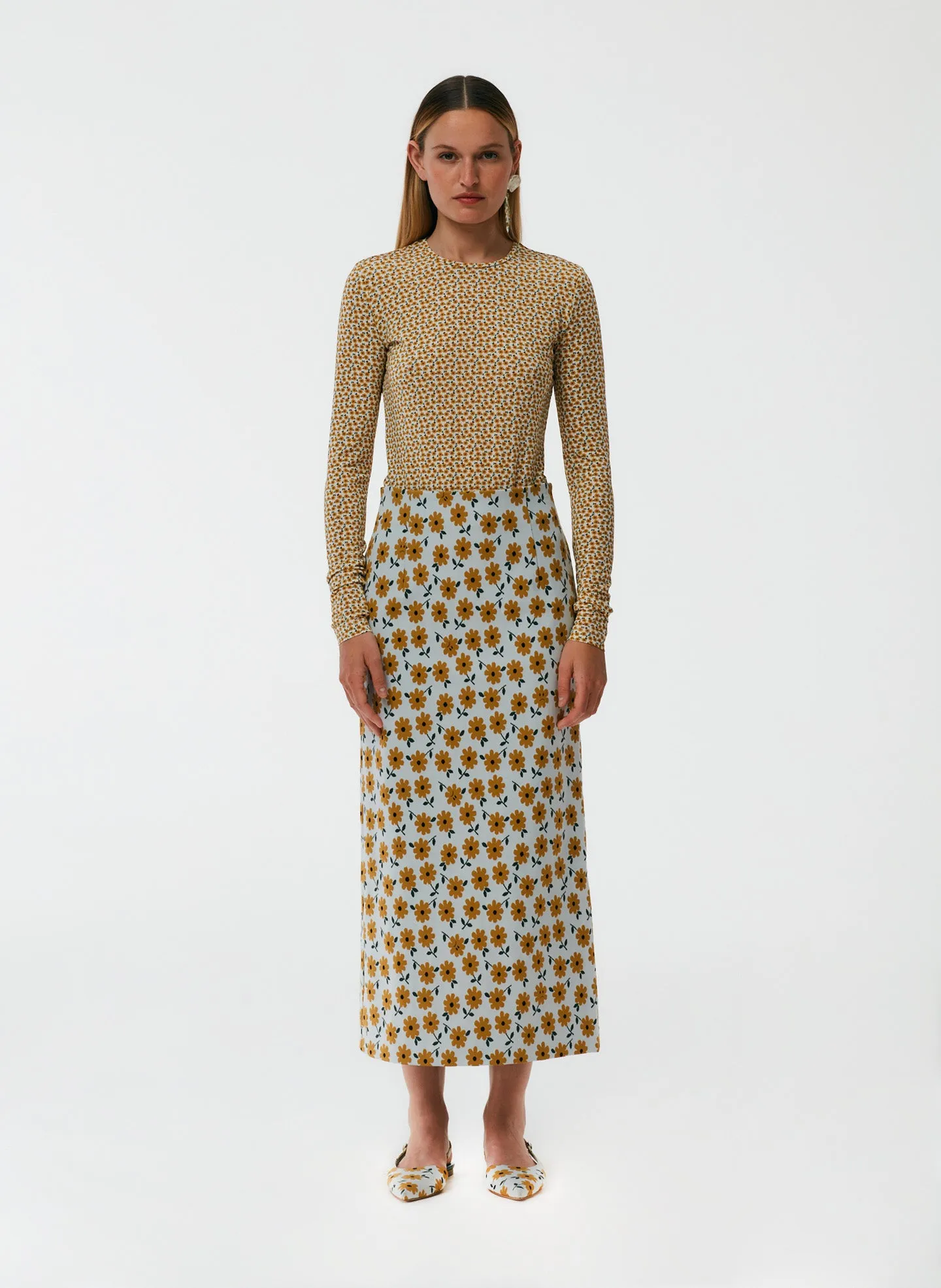 Flora Jacquard Pencil Skirt - Regular