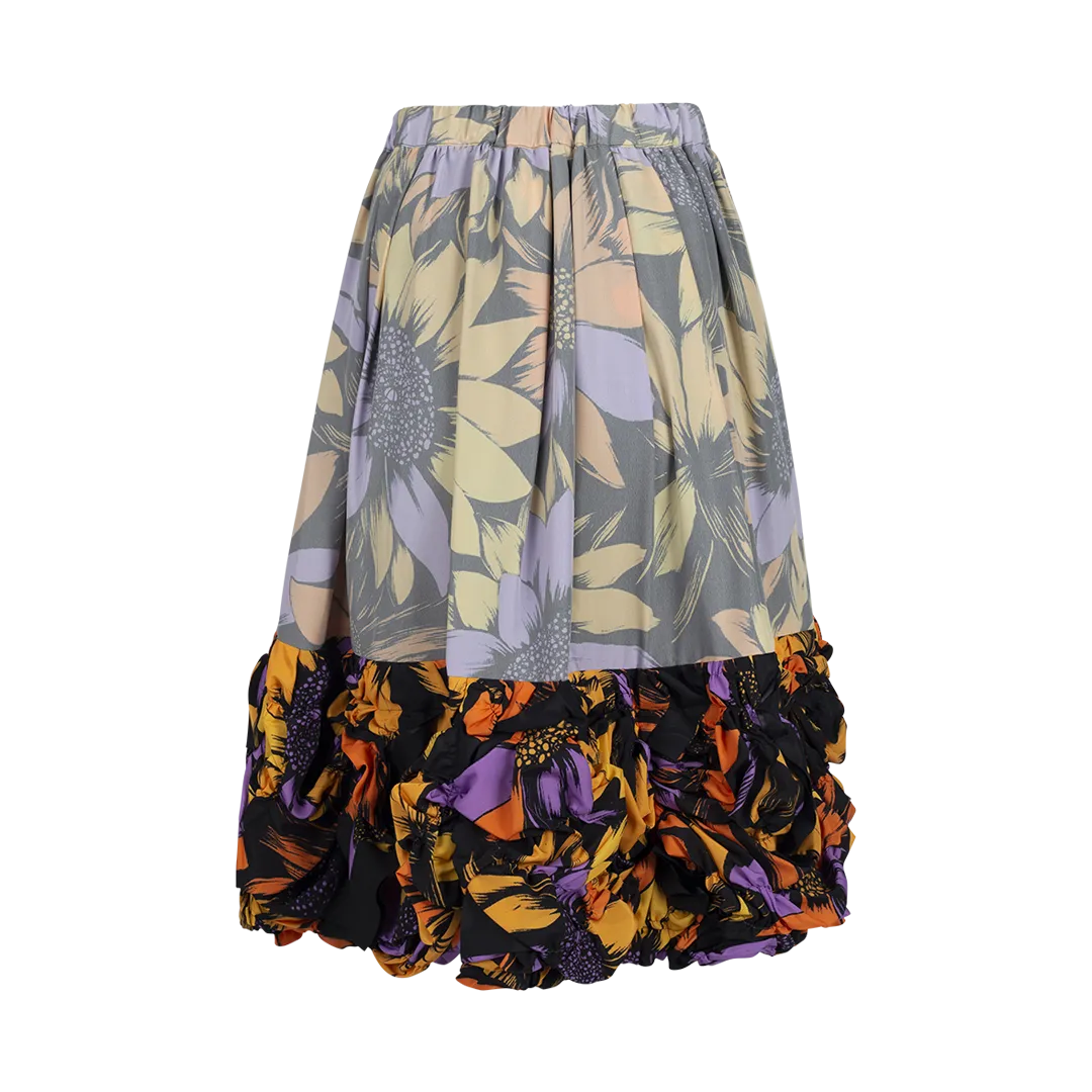 Floral Ruffle Midi Skirt