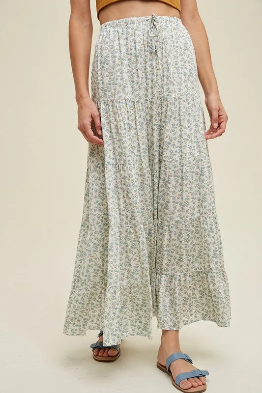 Floral Tiered Maxi Skirt