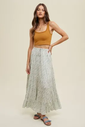 Floral Tiered Maxi Skirt