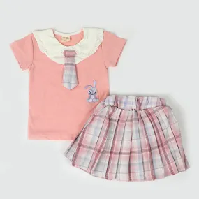 Girls Skirt Suit - Light Peach