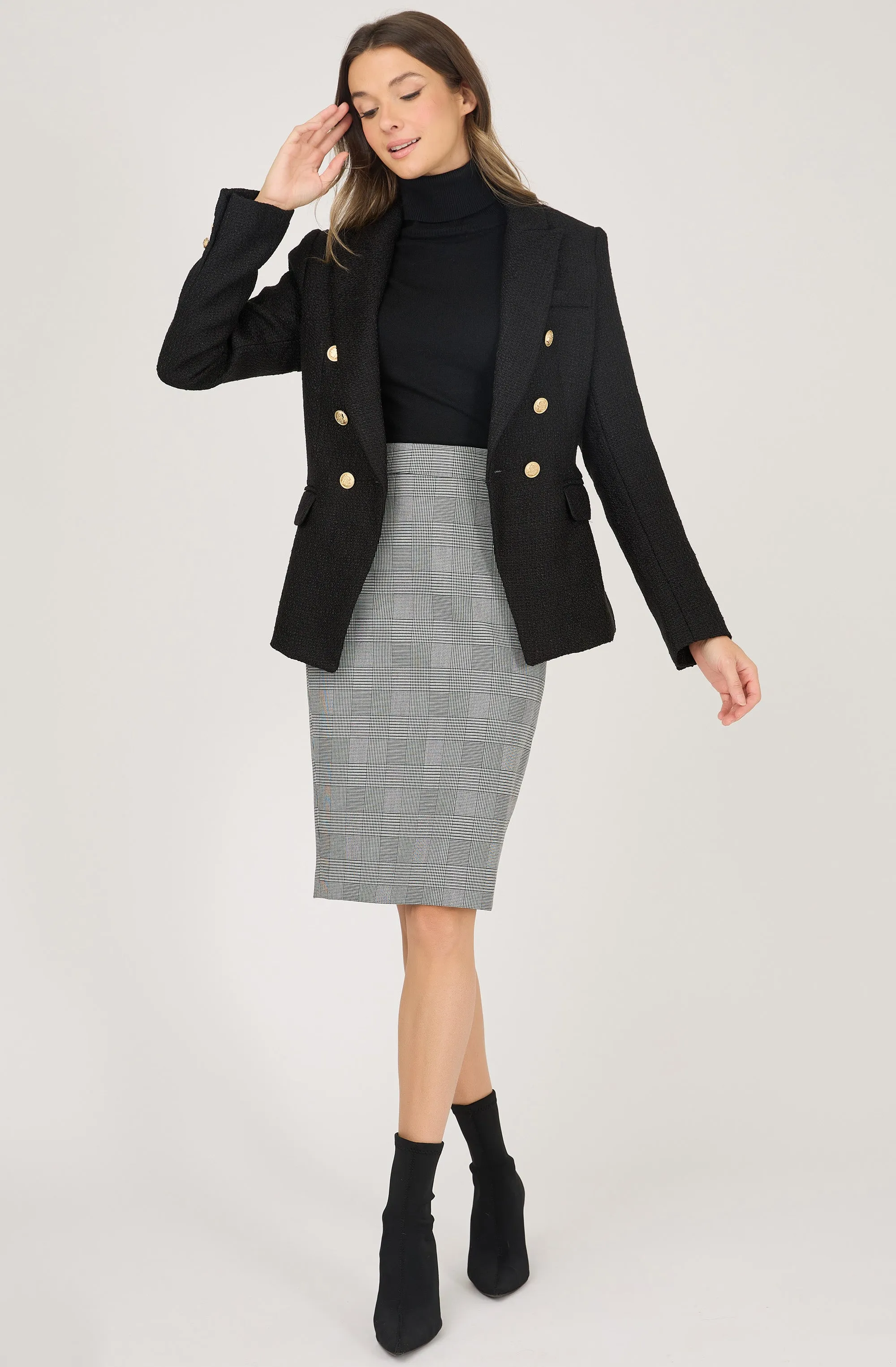 Glencheck Pencil Skirt