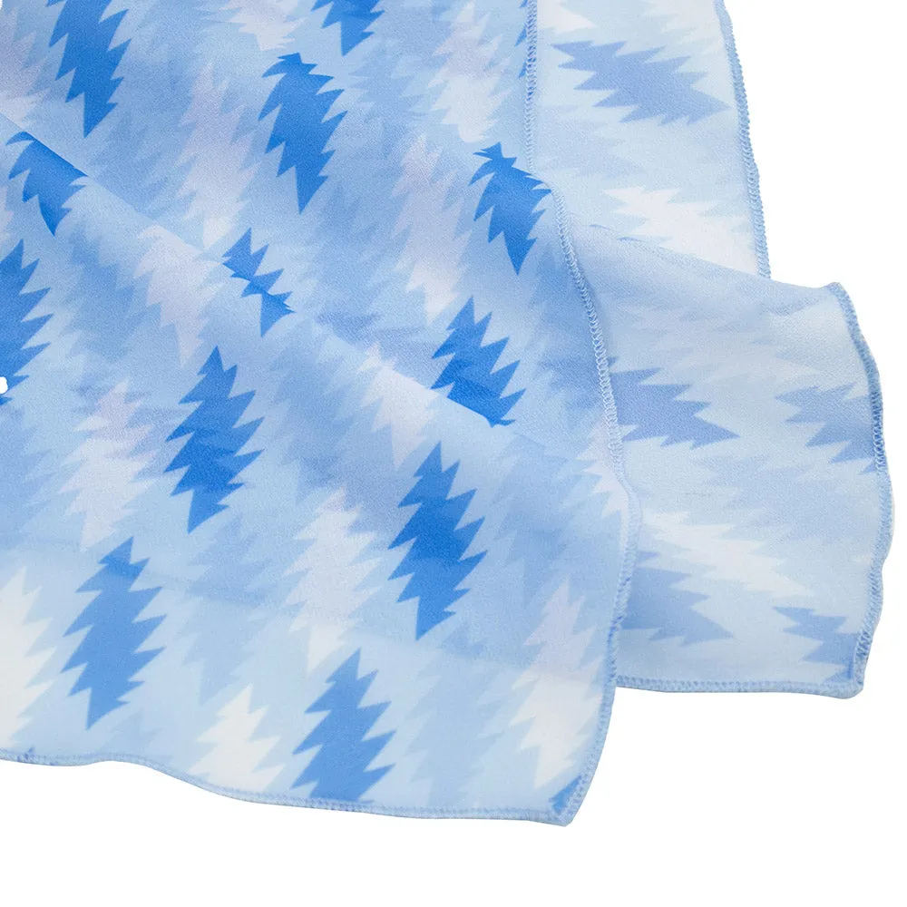 Womens Grateful Dead Ruffle Skirt in Allover Baby Blue Print