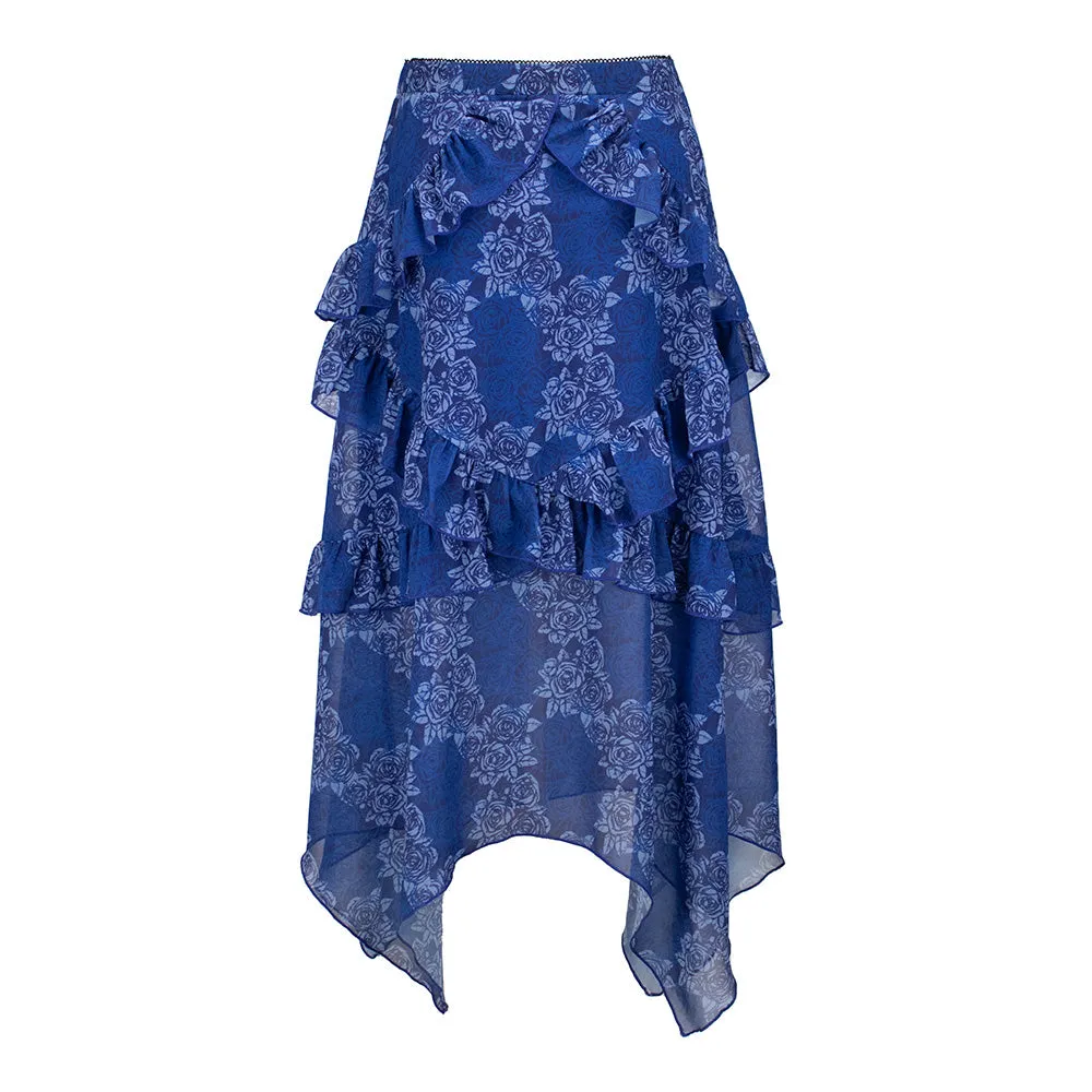 Grateful Dead | Skirt | Ruffle Roses in Navy