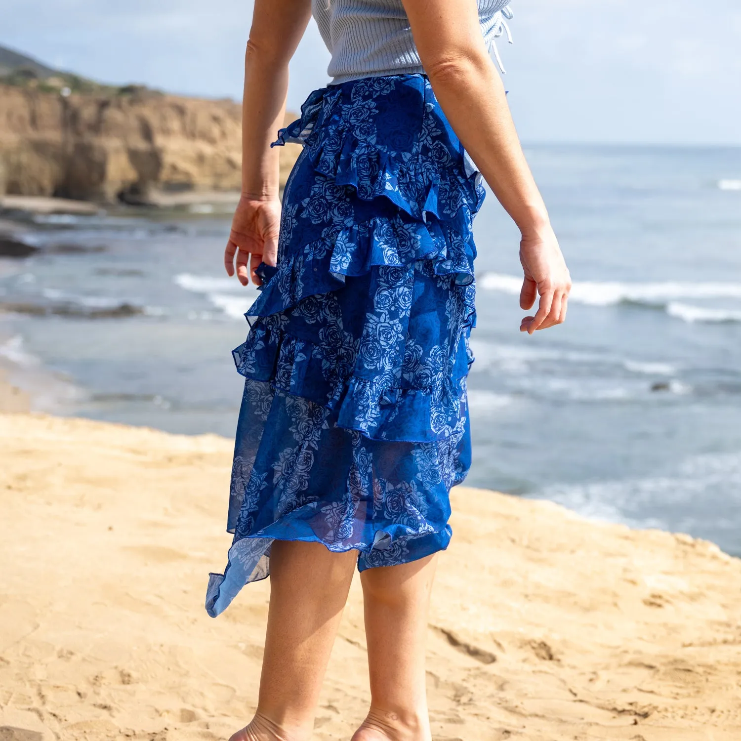 Grateful Dead | Skirt | Ruffle Roses in Navy