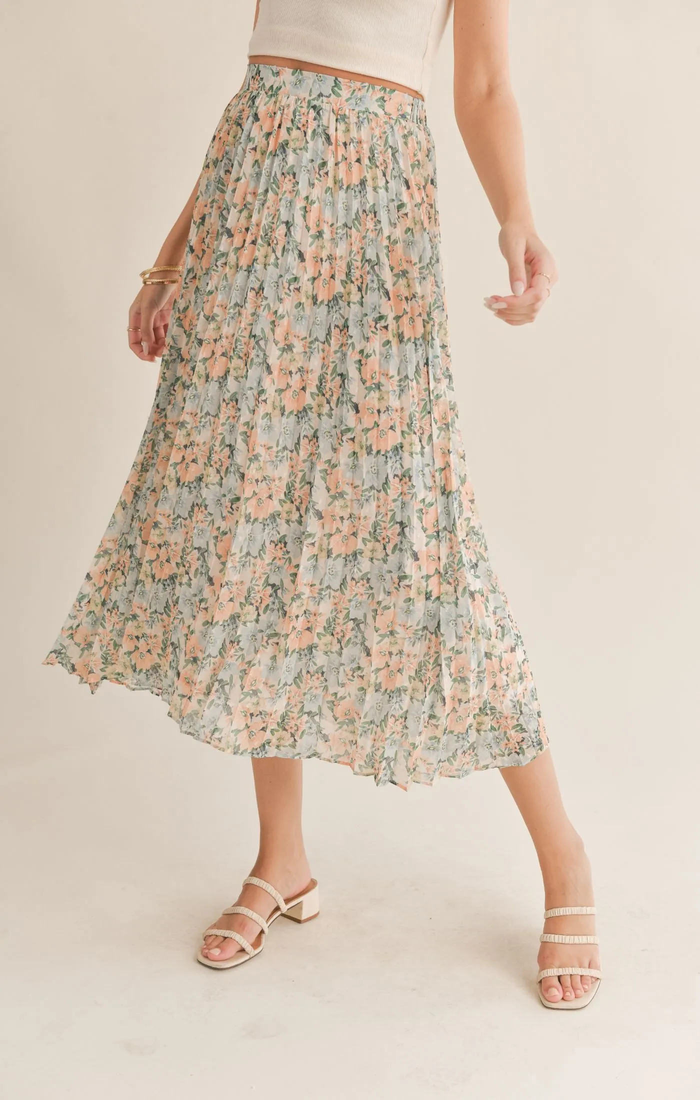 Green Thumbs Pleated Skirt