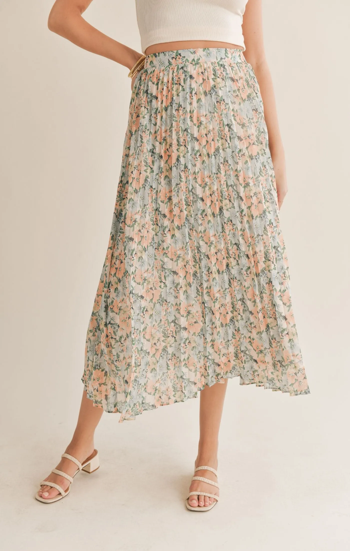 Green Thumbs Pleated Skirt