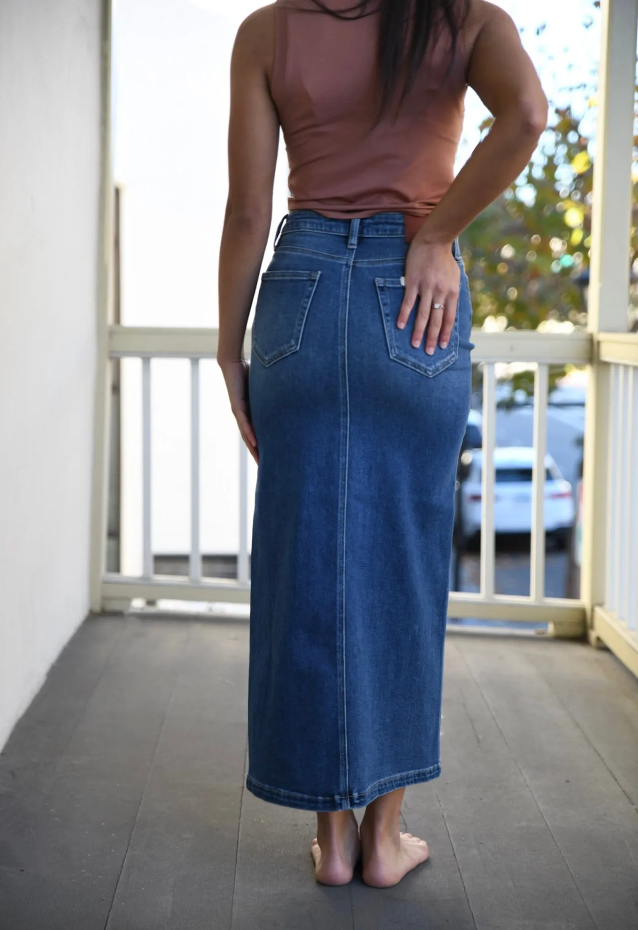 Hidden Peyton Denim Skirt - Medium Wash