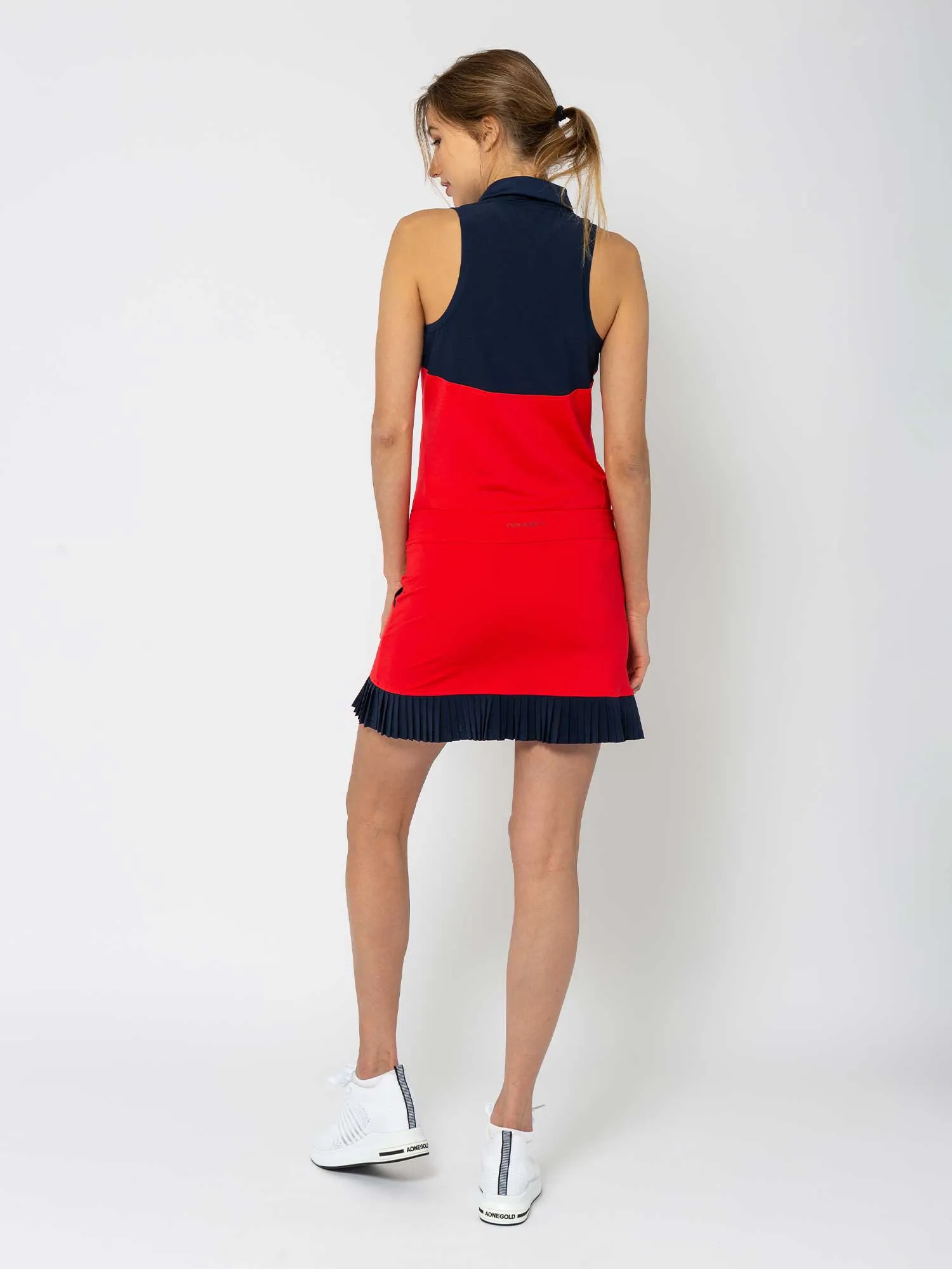 Kai 17" Pleated Skirt - Poppy/Midnight