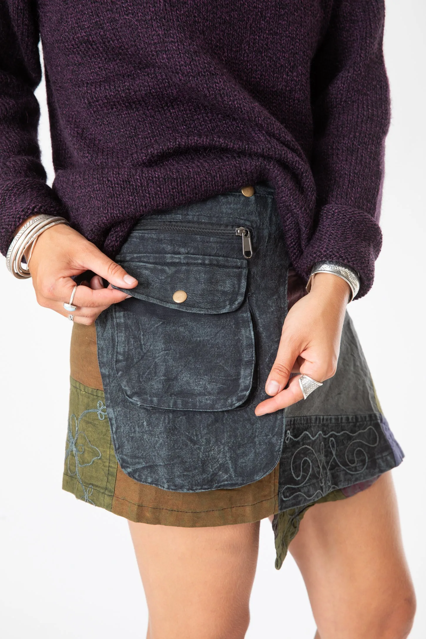 Kapasa Patch Mini Festival Skirt