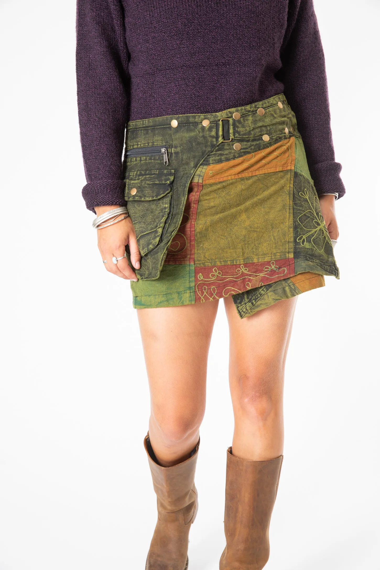 Kapasa Patch Mini Festival Skirt