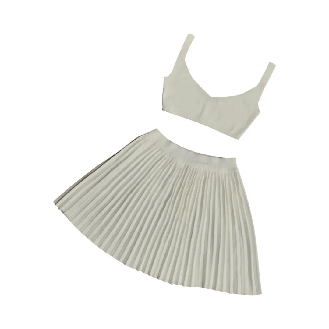 Knit skirt and crop top set