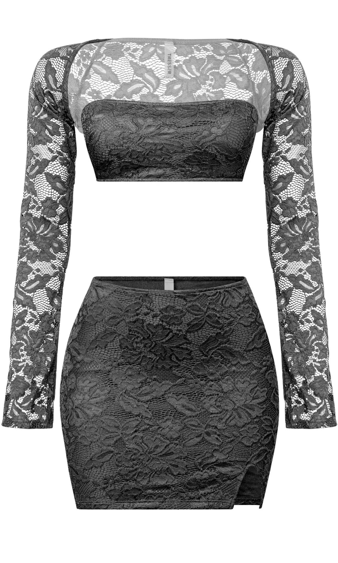 Kristine 3pc Lace Tube Bolero Top & Mini Skirt Set