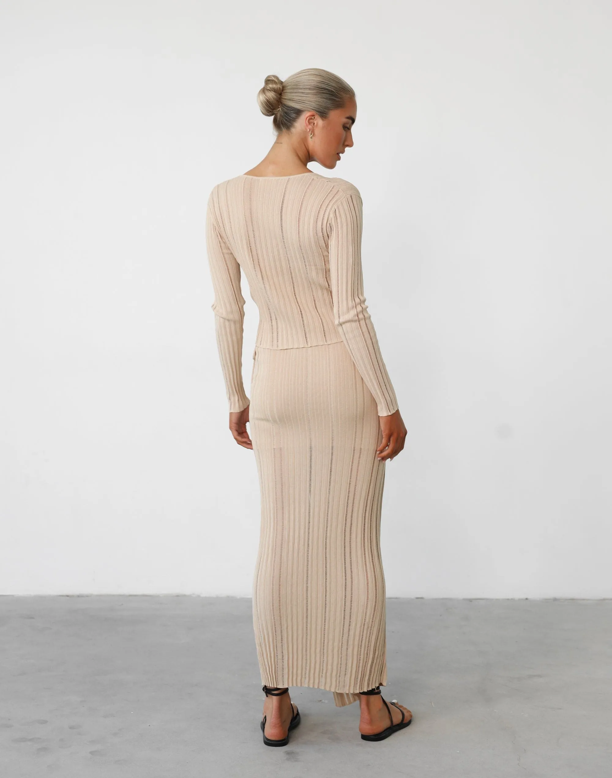 Krystelle Maxi Skirt (Beige)