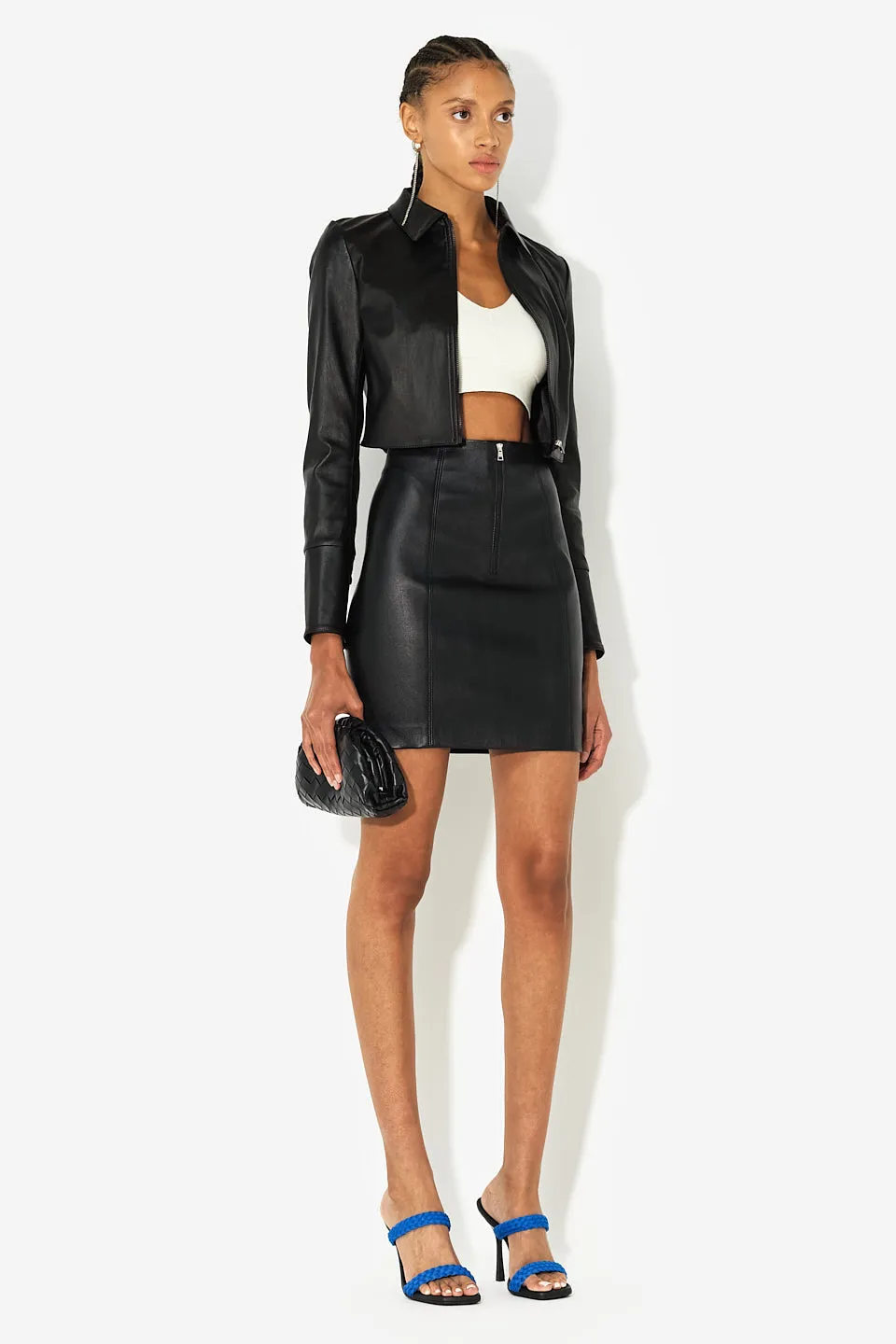 Leather Verona Cropped Jacket / Black