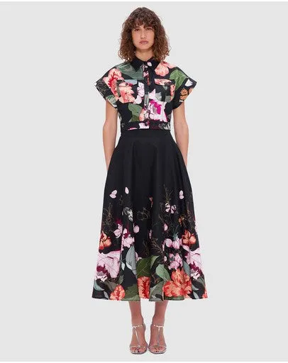 Leo Lin Kalle Top & Irene Midi Skirt - Lush Print in Black