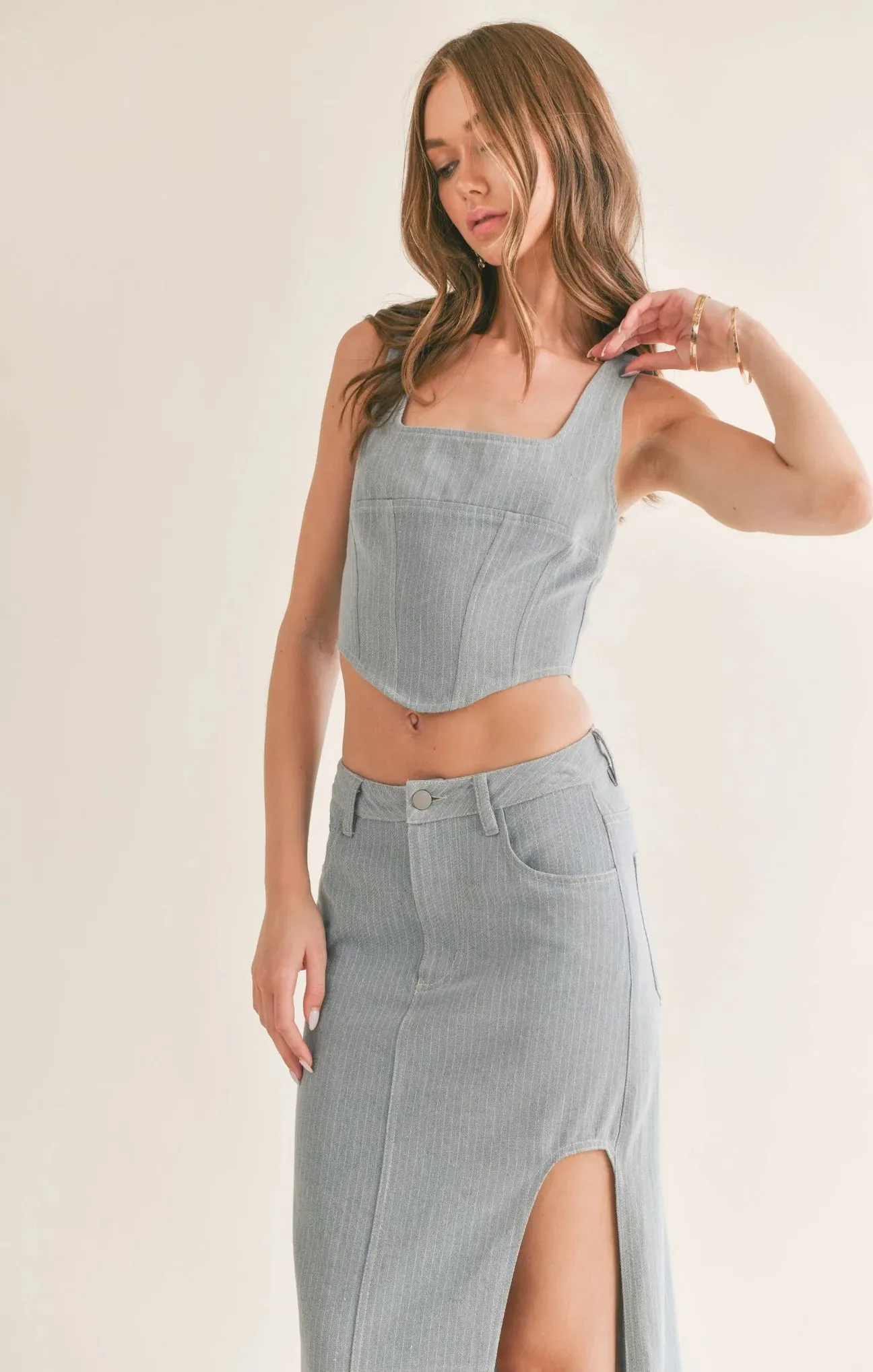 Locals Only Denim Corset Top