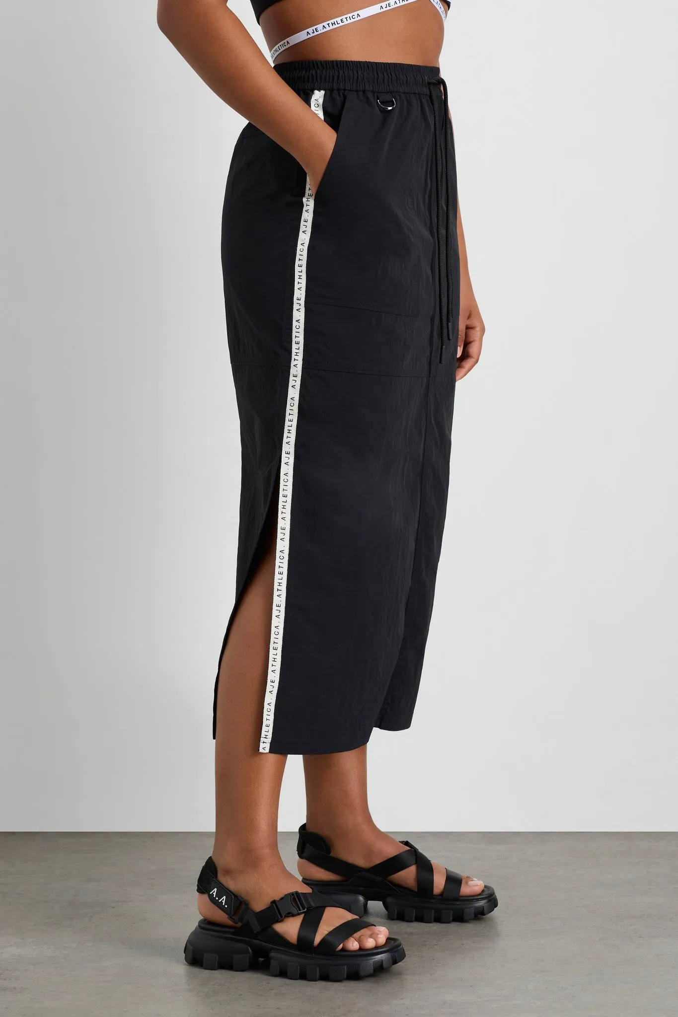 Logo Tape Spray Midi Skirt 647