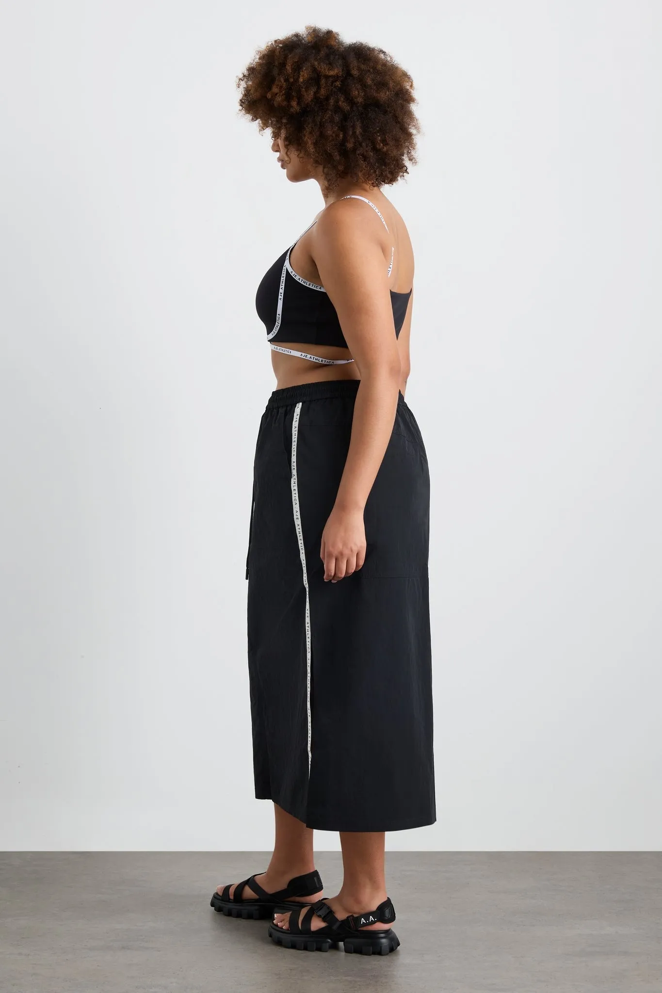 Logo Tape Spray Midi Skirt 647